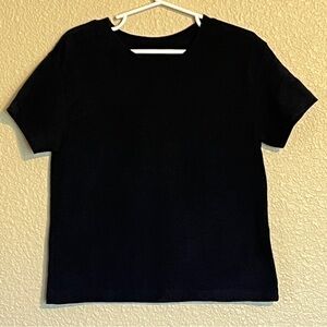 Hanes Kids XXS (4) Black Short Sleeve Crew Neck Tee